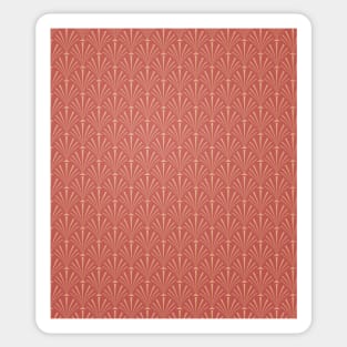 Art Deco Palm Pattern in Coral Sticker